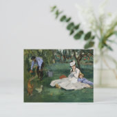 庭のモネ一家 | エドゥアルマネ ポストカード (スタンド正面)