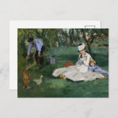庭のモネ一家 | エドゥアルマネ ポストカード (正面/裏面)