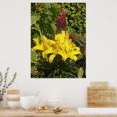 庭のユリ。 ポスター (キッチン)