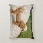 庭のラサ・アプソ犬 アクセントクッション (正面(垂直))