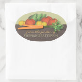 庭のラベルのシールから新鮮な野菜 楕円形シール (バッグ)