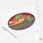 庭のラベルシールから新鮮な野菜 楕円形シール (封筒)