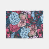 庭のロビンス3 フリースブランケット (正面(横))