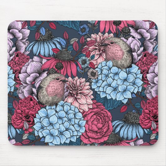 庭のロビンス3 マウスパッド (正面)