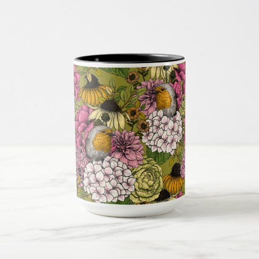 庭のロビンズ2 マグカップ (中央)