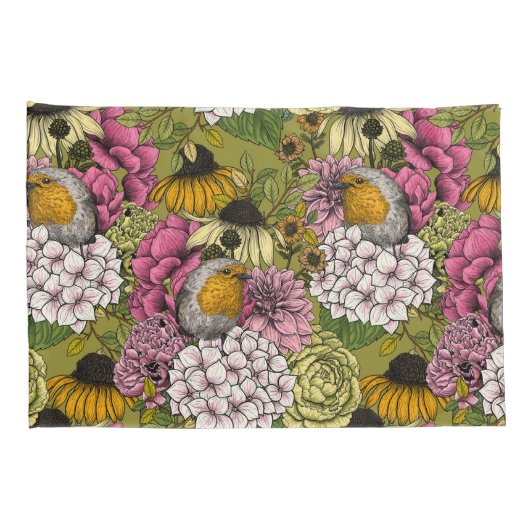 庭のロビンズ2 枕カバー (裏面-右)