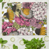 庭のロビンズ キッチンタオル (折り畳み)