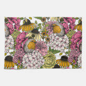 庭のロビンズ キッチンタオル (横)