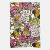 庭のロビンズ キッチンタオル (縦)