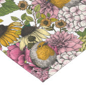 庭のロビンズ ショートテーブルランナー (コーナー)