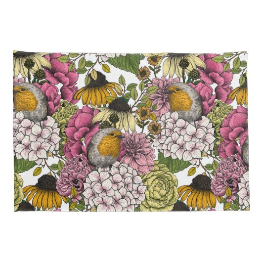 庭のロビンズ 枕カバー (裏面-右)