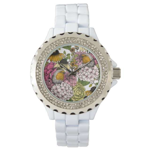庭のロビンズ 腕時計 (正面)