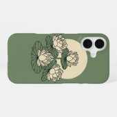 庭のヴィンテージ蓮 iPhone 16ケース (裏面横)