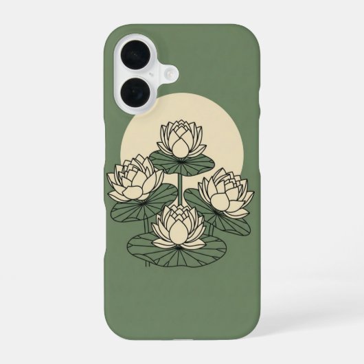 庭のヴィンテージ蓮 iPhone 16ケース (裏面)