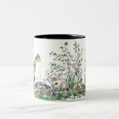 庭の三毛猫 ツートーンマグカップ (中央)