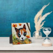 庭の三毛猫 フォトプラーク (インサイチュ)