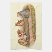 庭の世話をするモルモット キッチンタオル (縦)