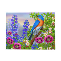 庭の中の東部のブルーバード