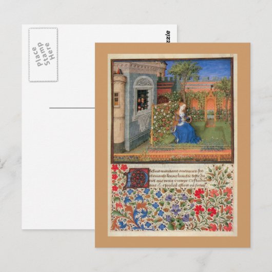 庭の乙女 ポストカード (正面/裏面)