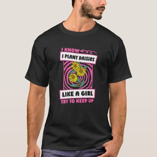 庭の乙女 庭のデイジー 園芸 Tシャツ (正面)