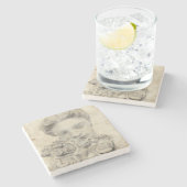 庭の像 ストーンコースター (横)