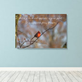 庭の写真に（鳥）ショウジョウコウカンチョウが現れた場合 キャンバスプリント (インサイチュ (ウッドフロア))