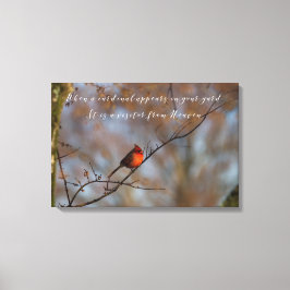 庭の写真に(鳥)ショウジョウコウカンチョウが現れた場合 キャンバスプリント