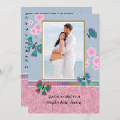 庭の写真のベビーシャワーの招待状 招待状 (正面/裏面)