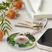 庭の写真の白いダリア キーホルダー (正面右)