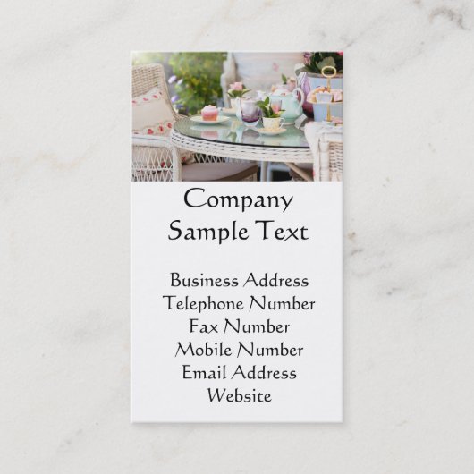庭の午後のお茶そしてケーキ 名刺 (正面)