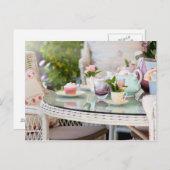 庭の午後のお茶とケーキ ポストカード (正面/裏面)