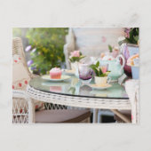 庭の午後のお茶とケーキ ポストカード (正面)