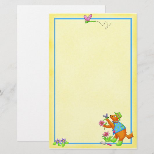 庭の友人の文房具 便箋 (正面/裏面)