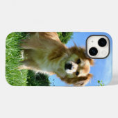 庭の可愛い子犬の写真 Case-Mate iPhoneケース (裏面 (横))