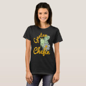 庭の名言 庭のシェフ カエル 妖精 花 Tシャツ (正面フル)