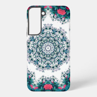 庭の噴水 赤い花 マンダラデザイン SAMSUNG GALAXY S22+ケース