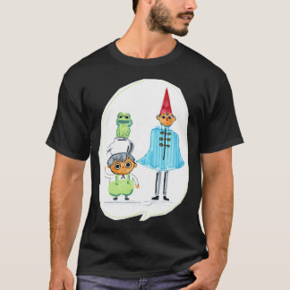 庭の壁と子供の漫画の上 Tシャツ