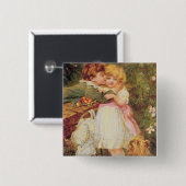 庭の壁に 缶バッジ (正面&裏面)