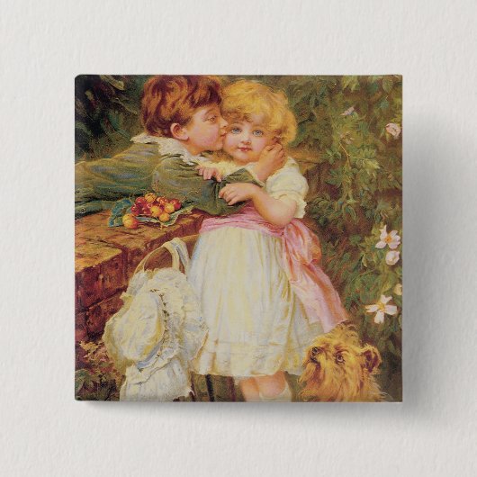 庭の壁に 缶バッジ (正面)