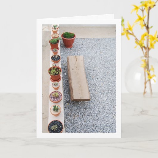 庭の壁の肖像、しっとりした植物 カード (黄色い花)