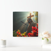 庭の壁時計のイエス スクエア壁時計 (ホーム)