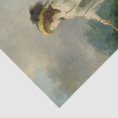 庭の女性が犬と一緒にシュールのそばに 薄葉紙 (詳細)