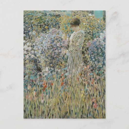 庭の女性 – Frederick Carl Frieseke ポストカード (正面)