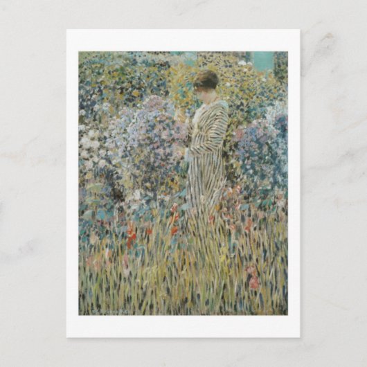 庭の女性 – Frederick Carl Frieseke ポストカード (正面)