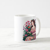 庭の女王 | 花のガーデニング風 コーヒーマグカップ (正面右)