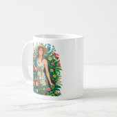 庭の女王 | 花柄ガーデニング風 コーヒーマグカップ (正面左)