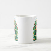 庭の女王 | 花柄ガーデニング風 コーヒーマグカップ (中央)
