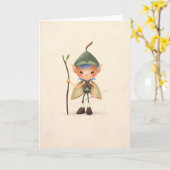 庭の妖精の挨拶状 カード (黄色い花)