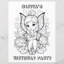 庭の妖精の誕生日パーティーのぬりえ活動