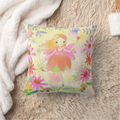 庭の妖精。パーソナライズされた装飾用クッション クッション (ブランケット)
